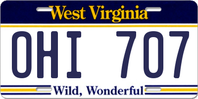 WV license plate OHI707