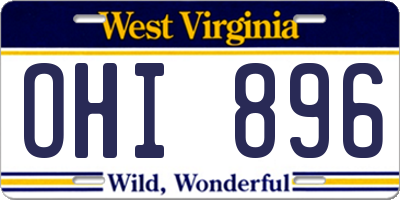 WV license plate OHI896