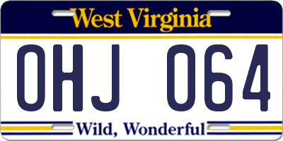 WV license plate OHJ064