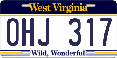 WV license plate OHJ317