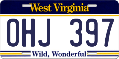 WV license plate OHJ397