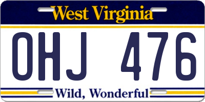 WV license plate OHJ476
