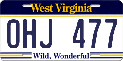WV license plate OHJ477