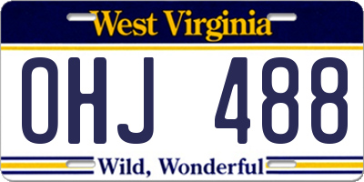 WV license plate OHJ488