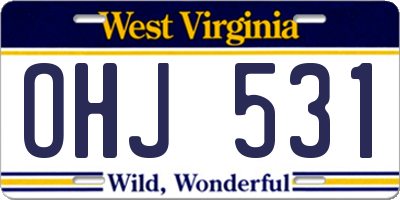 WV license plate OHJ531