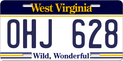 WV license plate OHJ628