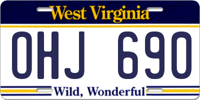 WV license plate OHJ690