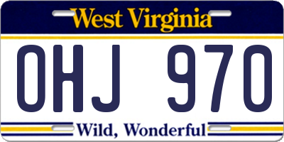 WV license plate OHJ970