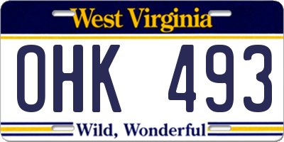 WV license plate OHK493