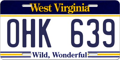 WV license plate OHK639