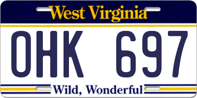 WV license plate OHK697