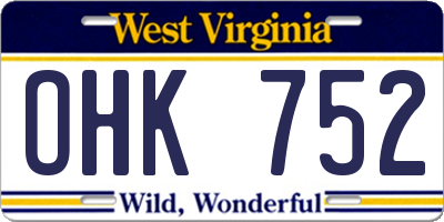 WV license plate OHK752