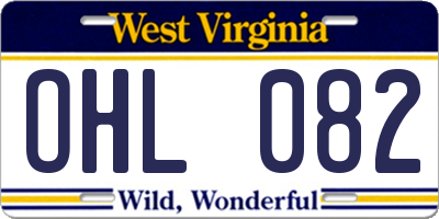 WV license plate OHL082
