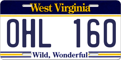 WV license plate OHL160