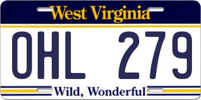 WV license plate OHL279