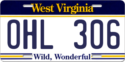 WV license plate OHL306