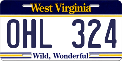 WV license plate OHL324