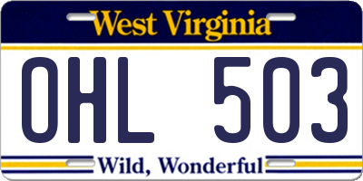WV license plate OHL503