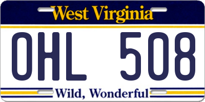WV license plate OHL508