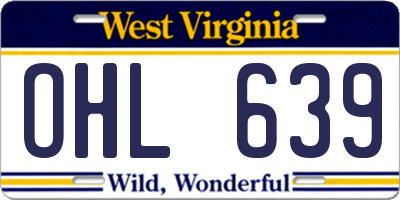 WV license plate OHL639