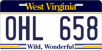 WV license plate OHL658