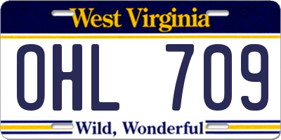 WV license plate OHL709