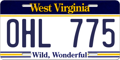 WV license plate OHL775