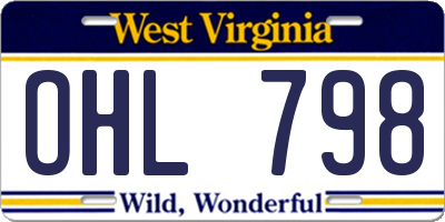 WV license plate OHL798