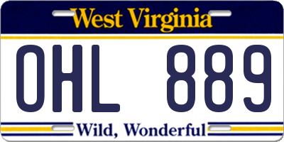 WV license plate OHL889