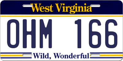 WV license plate OHM166