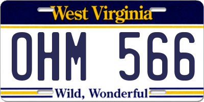 WV license plate OHM566