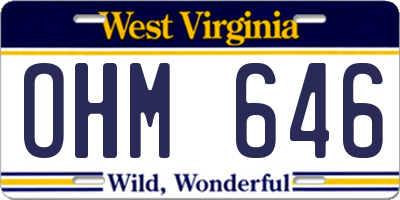 WV license plate OHM646