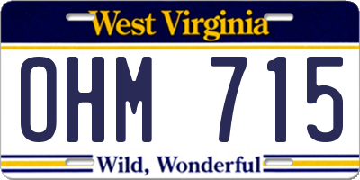 WV license plate OHM715