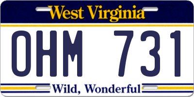 WV license plate OHM731