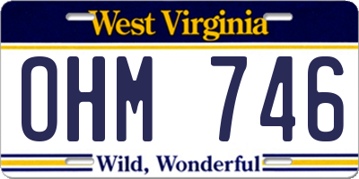 WV license plate OHM746