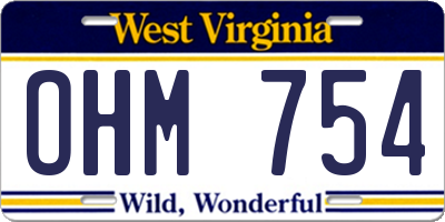 WV license plate OHM754