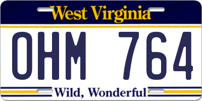 WV license plate OHM764