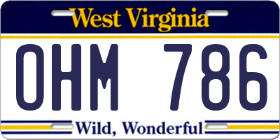 WV license plate OHM786