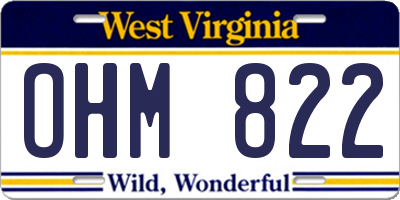 WV license plate OHM822