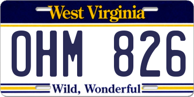 WV license plate OHM826