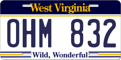 WV license plate OHM832