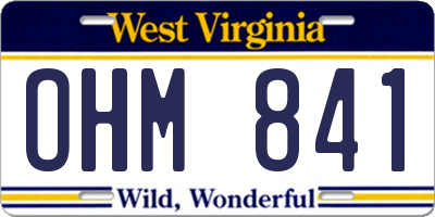 WV license plate OHM841
