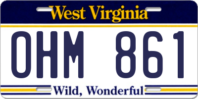 WV license plate OHM861
