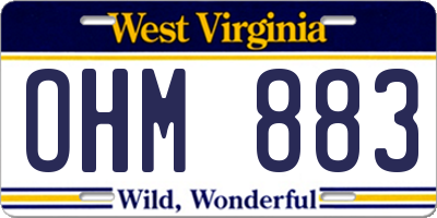 WV license plate OHM883