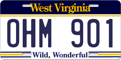 WV license plate OHM901