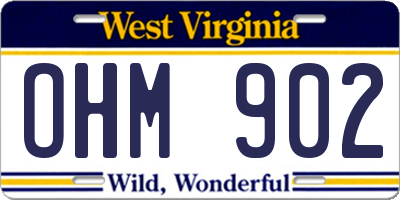 WV license plate OHM902