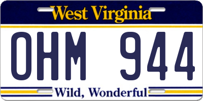 WV license plate OHM944