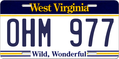 WV license plate OHM977