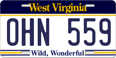 WV license plate OHN559