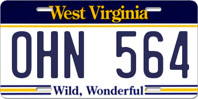 WV license plate OHN564